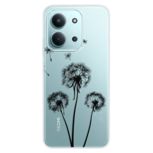 Silikonový kryt iSaprio - Xiaomi Redmi 15C - Three pampelišky - black