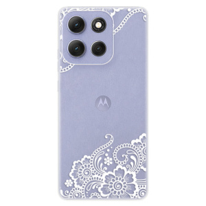 Silikonový kryt iSaprio - Motorola Moto G86 5G - White Lace 02