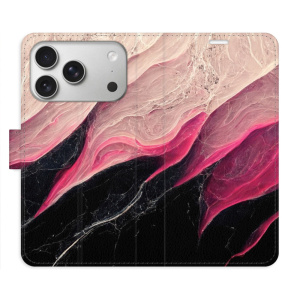 Flip pouzdro iSaprio - Apple iPhone 17 Pro - BlackPink Marble s kapsičkami na karty