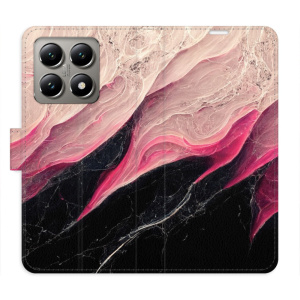 Flip pouzdro iSaprio - Xiaomi 14T Pro - BlackPink Marble s kapsičkami na karty