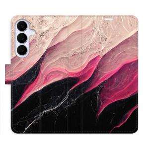 Flip pouzdro iSaprio - Samsung Galaxy S25 FE - BlackPink Marble s kapsičkami na karty