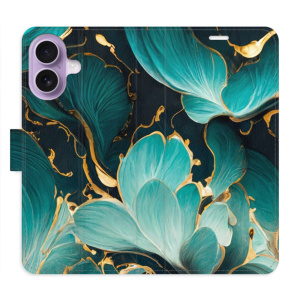 Flip pouzdro iSaprio - Apple iPhone 17 - Blue Flowers 02 s kapsičkami na karty