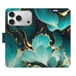Flip pouzdro iSaprio - Apple iPhone 17 Pro - Blue Flowers 02 s kapsičkami na karty