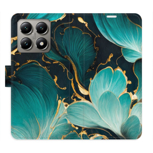 Flip pouzdro iSaprio - Xiaomi 14T Pro - Blue Flowers 02 s kapsičkami na karty