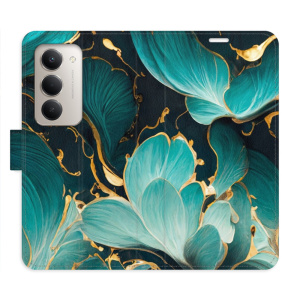 Flip pouzdro iSaprio - Xiaomi Redmi 15 - Blue Flowers 02 s kapsičkami na karty