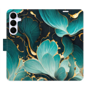 Flip pouzdro iSaprio - Samsung Galaxy S25 FE - Blue Flowers 02 s kapsičkami na karty