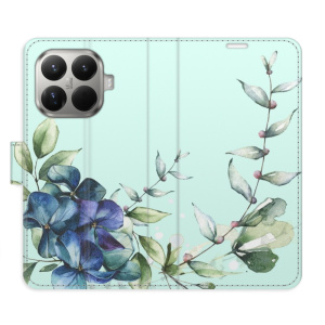 Flip pouzdro iSaprio - Xiaomi 15T Pro - Blue Flowers s kapsičkami na karty