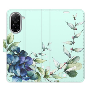 Flip pouzdro iSaprio - Xiaomi Redmi A5 - Blue Flowers s kapsičkami na karty