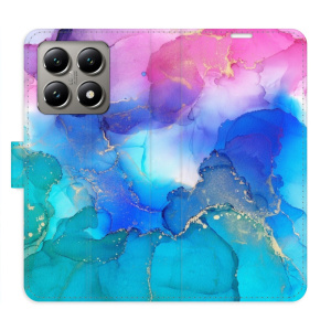 Flip pouzdro iSaprio - Xiaomi 14T - BluePink Paint s kapsičkami na karty