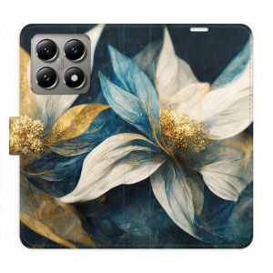 Flip pouzdro iSaprio - Xiaomi 14T - Gold Flowers s kapsičkami na karty
