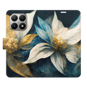 Flip pouzdro iSaprio - Xiaomi 15T - Gold Flowers s kapsičkami na karty