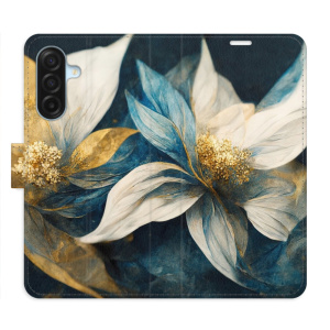 Flip pouzdro iSaprio - Samsung Galaxy A17 / A17 5G - Gold Flowers s kapsičkami na karty