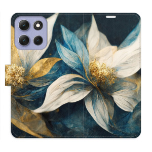 Flip pouzdro iSaprio - Motorola Moto G86 5G - Gold Flowers s kapsičkami na karty