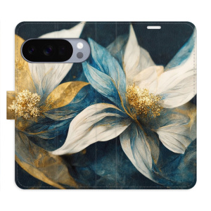 Flip pouzdro iSaprio - Google Pixel 10 / 10 Pro - Gold Flowers s kapsičkami na karty