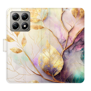 Flip pouzdro iSaprio - Xiaomi 14T - Gold Leaves 02 s kapsičkami na karty