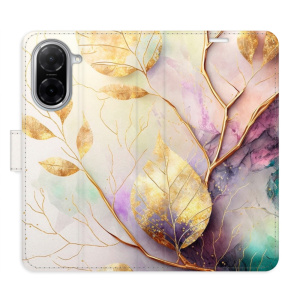 Flip pouzdro iSaprio - Xiaomi Redmi A5 - Gold Leaves 02 s kapsičkami na karty