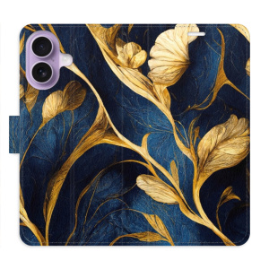 Flip pouzdro iSaprio - Apple iPhone 17 - GoldBlue s kapsičkami na karty