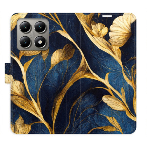 Flip pouzdro iSaprio - Xiaomi 14T Pro - GoldBlue s kapsičkami na karty