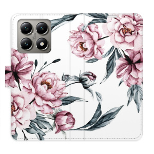 Flip pouzdro iSaprio - Xiaomi 14T - Pink Flowers s kapsičkami na karty