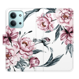 Flip pouzdro iSaprio - Xiaomi Redmi 15C - Pink Flowers s kapsičkami na karty