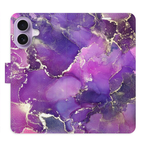Flip pouzdro iSaprio - Apple iPhone 17 - Purple Marble s kapsičkami na karty