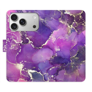 Flip pouzdro iSaprio - Apple iPhone 17 Pro - Purple Marble s kapsičkami na karty