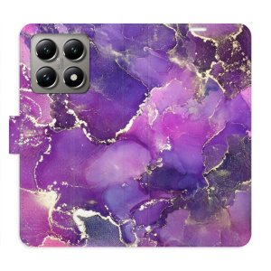 Flip pouzdro iSaprio - Xiaomi 14T - Purple Marble s kapsičkami na karty