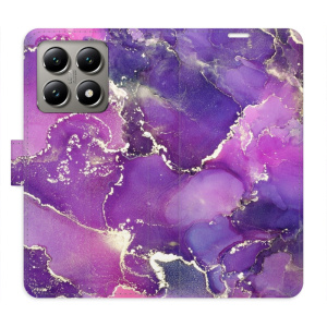 Flip pouzdro iSaprio - Xiaomi 14T Pro - Purple Marble s kapsičkami na karty