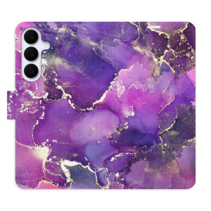 Flip pouzdro iSaprio - Samsung Galaxy S25 FE - Purple Marble s kapsičkami na karty