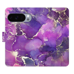 Flip pouzdro iSaprio - Google Pixel 10 / 10 Pro - Purple Marble s kapsičkami na karty
