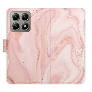 Flip pouzdro iSaprio - Xiaomi 14T - RoseGold Marble s kapsičkami na karty
