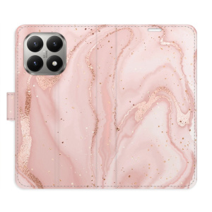 Flip pouzdro iSaprio - Xiaomi 15T - RoseGold Marble s kapsičkami na karty