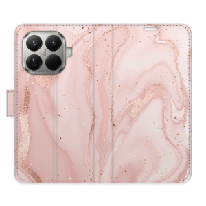 Flip pouzdro iSaprio - Xiaomi 15T Pro - RoseGold Marble s kapsičkami na karty