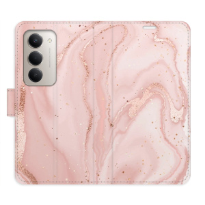 Flip pouzdro iSaprio - Xiaomi Redmi 15 - RoseGold Marble s kapsičkami na karty
