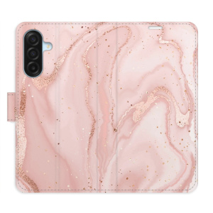 Flip pouzdro iSaprio - Samsung Galaxy A17 / A17 5G - RoseGold Marble s kapsičkami na karty