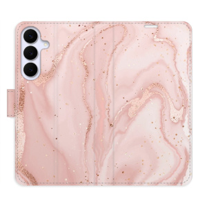 Flip pouzdro iSaprio - Samsung Galaxy S25 FE - RoseGold Marble s kapsičkami na karty