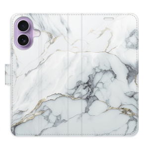 Flip pouzdro iSaprio - Apple iPhone 17 - SilverMarble 15 s kapsičkami na karty