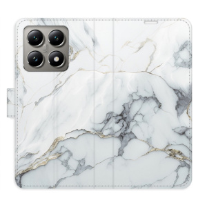 Flip pouzdro iSaprio - Xiaomi 14T - SilverMarble 15 s kapsičkami na karty