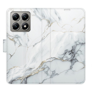Flip pouzdro iSaprio - Xiaomi 14T Pro - SilverMarble 15 s kapsičkami na karty