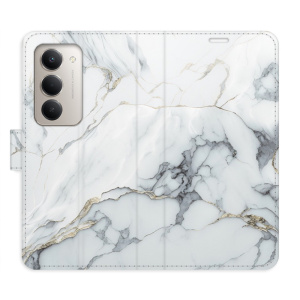 Flip pouzdro iSaprio - Xiaomi Redmi 15 - SilverMarble 15 s kapsičkami na karty