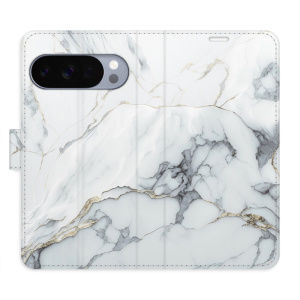 Flip pouzdro iSaprio - Google Pixel 10 / 10 Pro - SilverMarble 15 s kapsičkami na karty