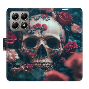 Flip pouzdro iSaprio - Xiaomi 14T - Skull in Roses 02 s kapsičkami na karty