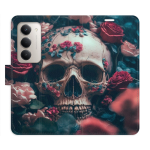 Flip pouzdro iSaprio - Xiaomi Redmi 15 - Skull in Roses 02 s kapsičkami na karty