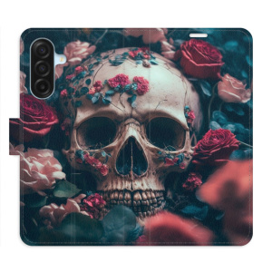 Flip pouzdro iSaprio - Samsung Galaxy A17 / A17 5G - Skull in Roses 02 s kapsičkami na karty