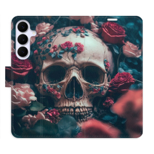 Flip pouzdro iSaprio - Samsung Galaxy S25 FE - Skull in Roses 02 s kapsičkami na karty