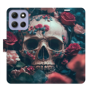 Flip pouzdro iSaprio - Motorola Moto G86 5G - Skull in Roses 02 s kapsičkami na karty