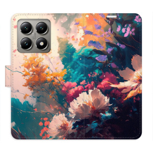 Flip pouzdro iSaprio - Xiaomi 14T Pro - Spring Flowers s kapsičkami na karty