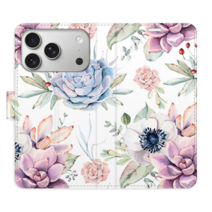 Flip pouzdro iSaprio - Apple iPhone 17 Pro - Succulents Pattern s kapsičkami na karty