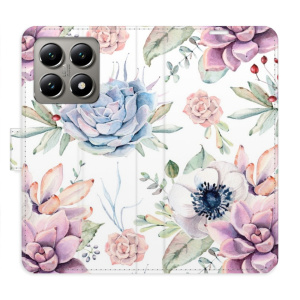 Flip pouzdro iSaprio - Xiaomi 14T - Succulents Pattern s kapsičkami na karty