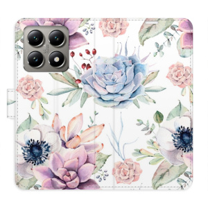 Flip pouzdro iSaprio - Xiaomi 14T Pro - Succulents Pattern s kapsičkami na karty